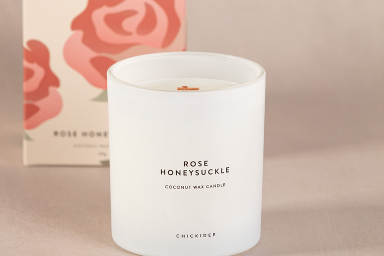Rose Honeysuckle Bloom Candle By Chickidee
