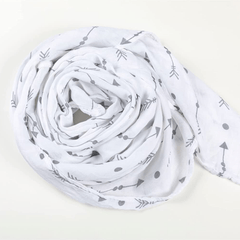 Organic Cotton Baby Swaddle - Grey Arrow - Unboxme