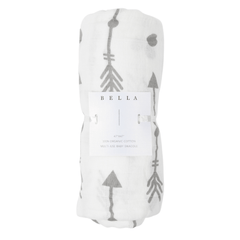 Organic Cotton Baby Swaddle - Grey Arrow - Unboxme