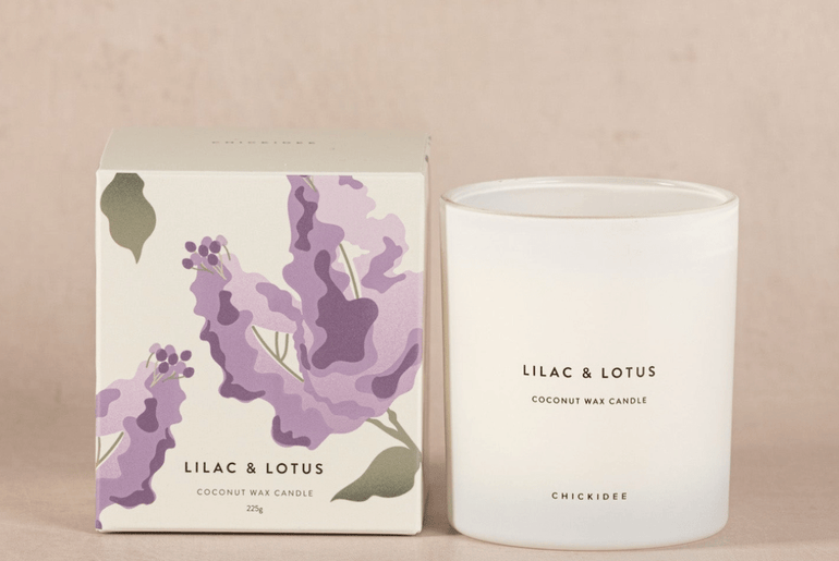 Lilac & Lotus Bloom Candle By Chickidee - Unboxme