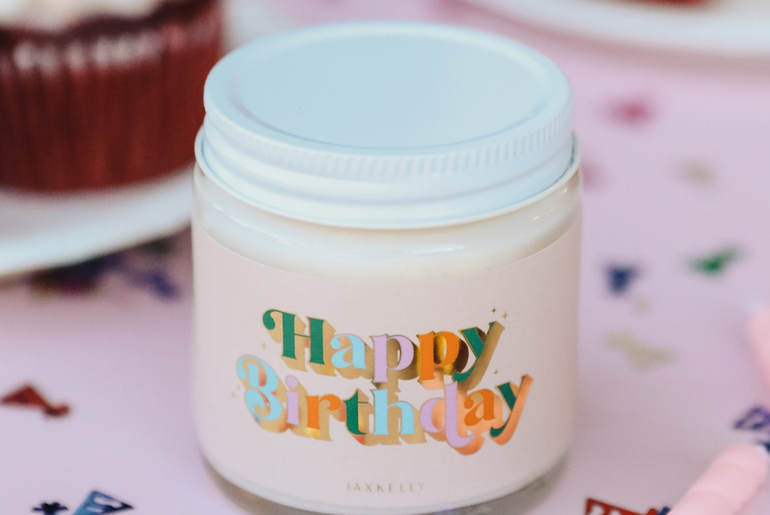 Happy Birthday 4oz Candle By JaxKelly