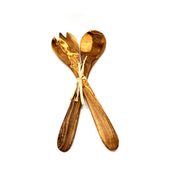 Olive Wood Salad Servers - Unboxme