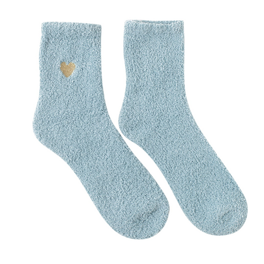 Blue Fuzzy Socks