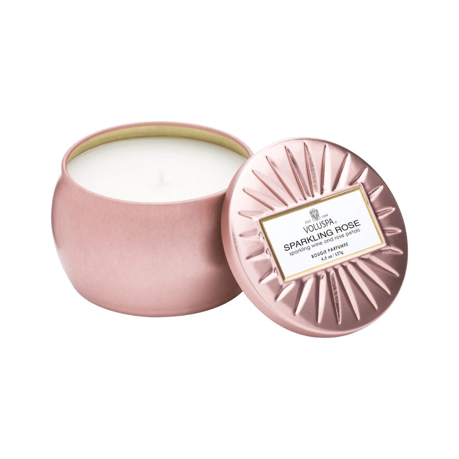 Sparkling Rose Mini Tin Candle By Voluspa - Unboxme