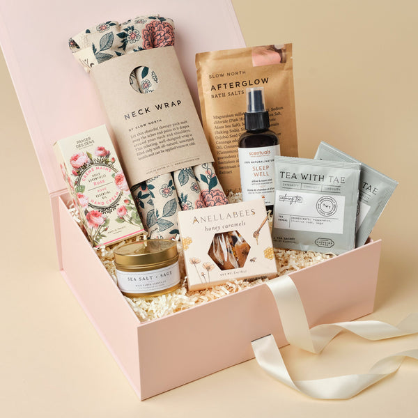 Still Moments deluxe self-care gift box with soothing scents, warm wraps, and sweet bites in an Unboxme gift box