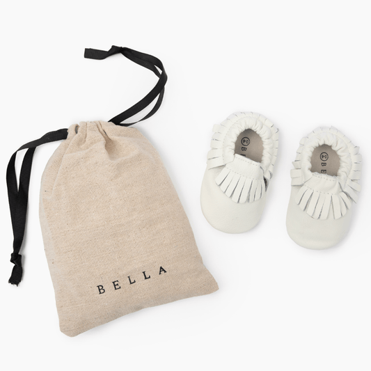 White Leather Baby Booties - Unboxme
