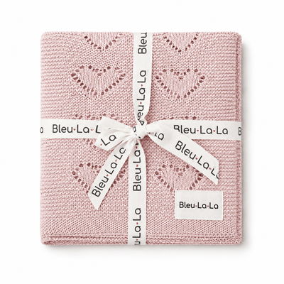 Cotton Heart Swaddle Blanket - Pink