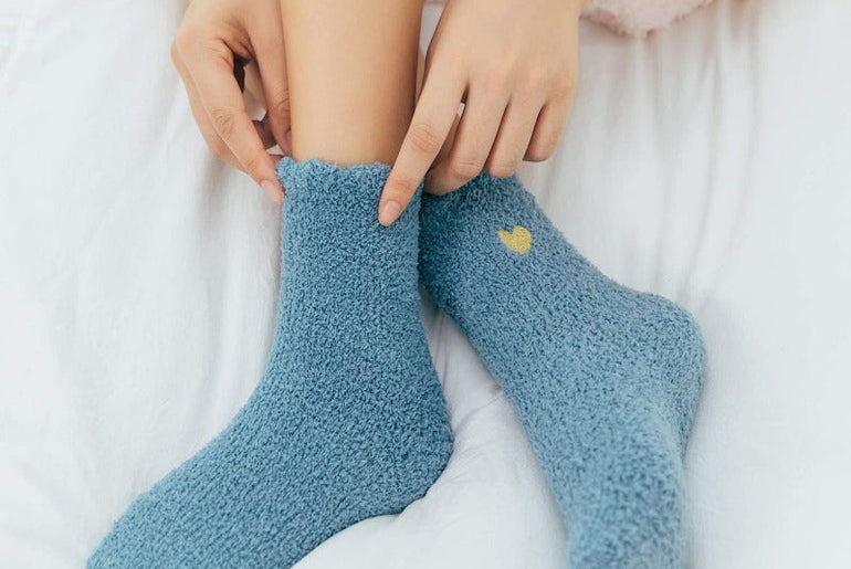 Blue Fuzzy Socks By Home&Heart - Unboxme
