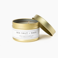 Sea Salt + Sage Tin Candle