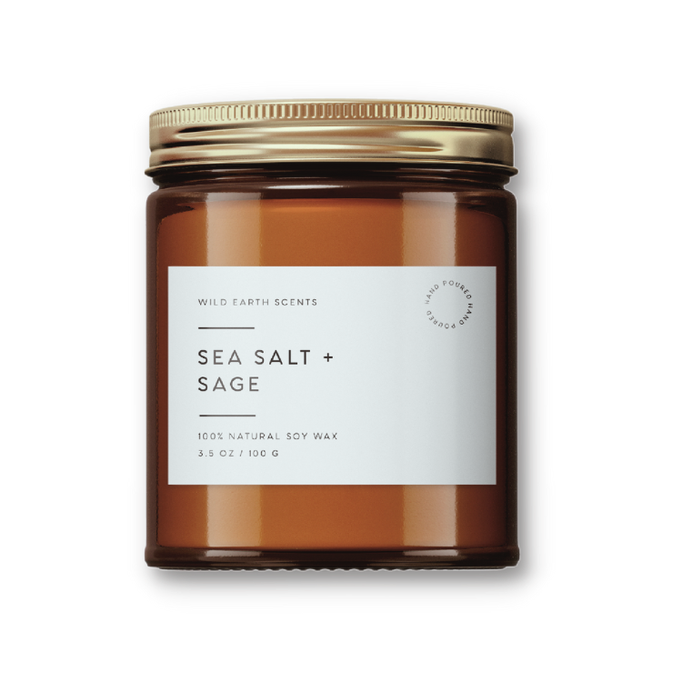 Sea Salt + Sage 4oz Soy Candle