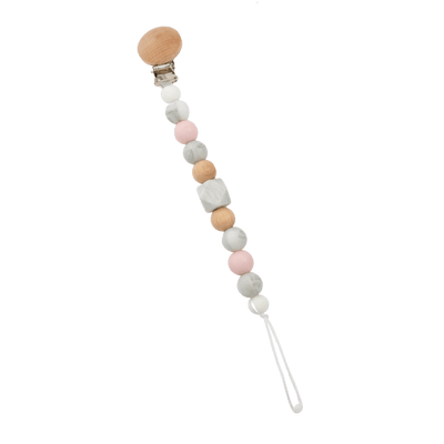 Pink Silicone Pacifier Clip