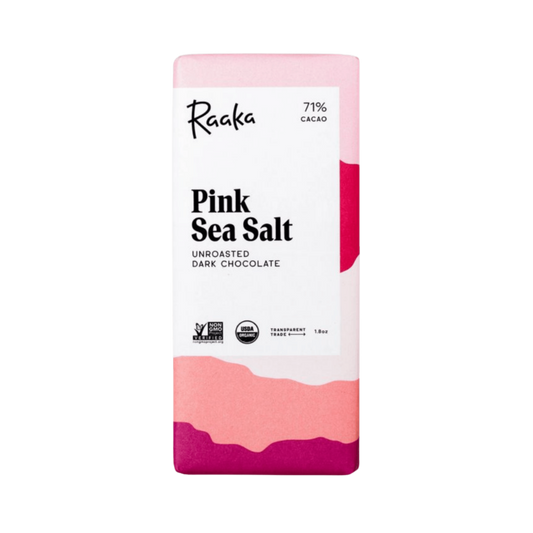 Pink Sea Salt Un-roasted Chocolate By Raaka - Unboxme