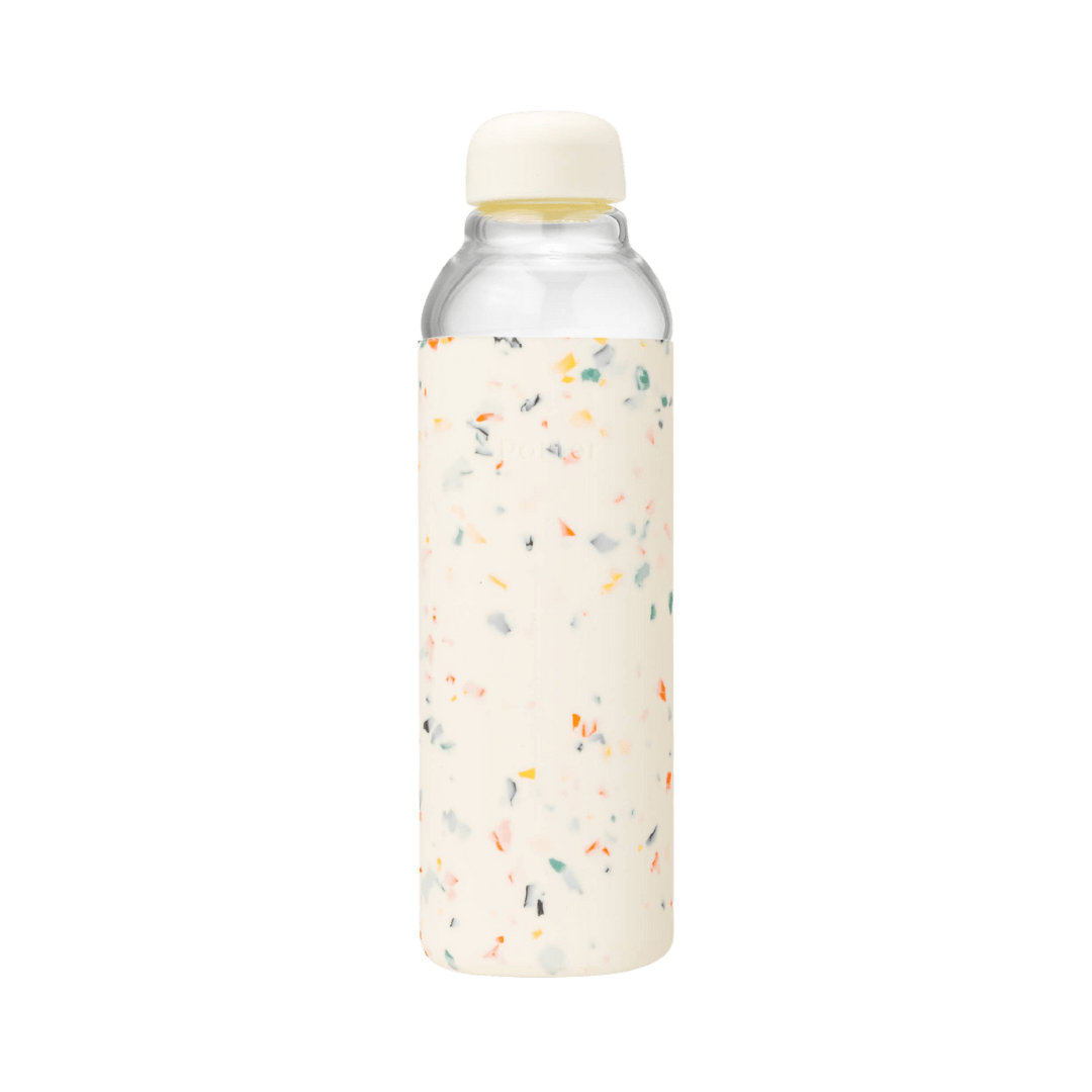 White Terrazzo Glass Water Bottle By W&P - Unboxme